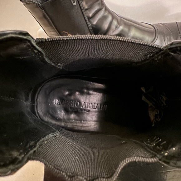 GIORGIO ARMANI Women Black Leather Chelsea Boots 6/36 - Picture 6 of 8